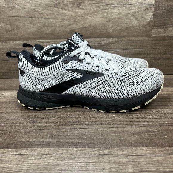 Brooks Shoes - Brooks Revel 5 White Black Womens US Size 8.5 EUR 40 1203611B121 Running Shoes